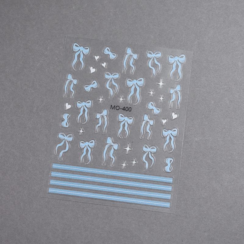 3D Ballet Bow & Ribbon Nail Stickers - DIY Nail Decals & Embossed Ornaments