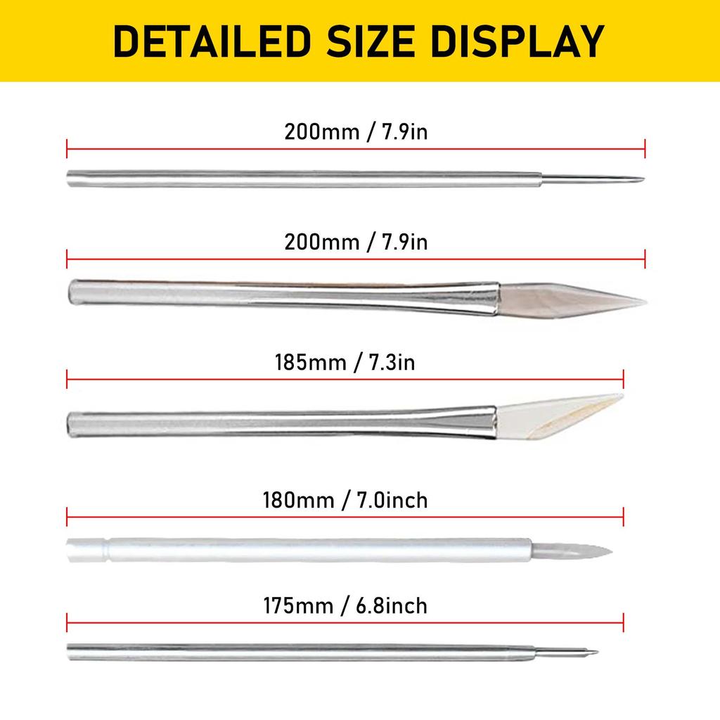 Agate Polishing Tool and Steel Pressure Polishing Carving Precious Metal with Bamboo Iron Handle for Gold Sliver Jewelry