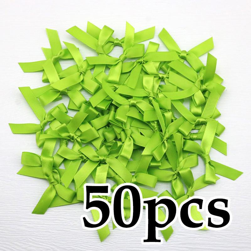 (50-Pack) 4x4cm Hot Pink Polyester Satin Ribbon Bows for DIY Crafts