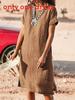 Casual Short Sleeve Dress With Spliced Polyester Fabric For Women Spring 2022