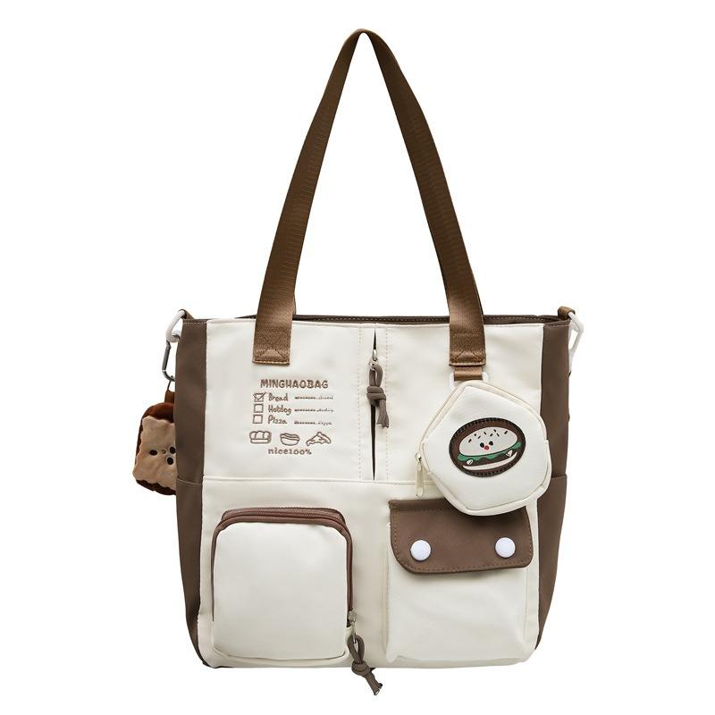 High Value Shoulder Bag Female Cute Food Tote Big Bag Primary and Secondary School Students Class Books Hand Bag