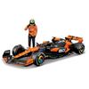 Bburago 2024 Model 1/24 Scale F1 McLaren MCL38 #4 with Lando Norris Figure / Race Sports Car Diecast Model Car 18-28040 (#4)