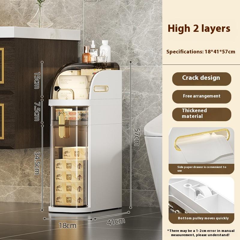 Toilet Storage Cabinet 2/3/4 Layers Bathroom Drawer Closestool Crevice Rack Ultra Narrow Kitchen Organizer Rack Shelves