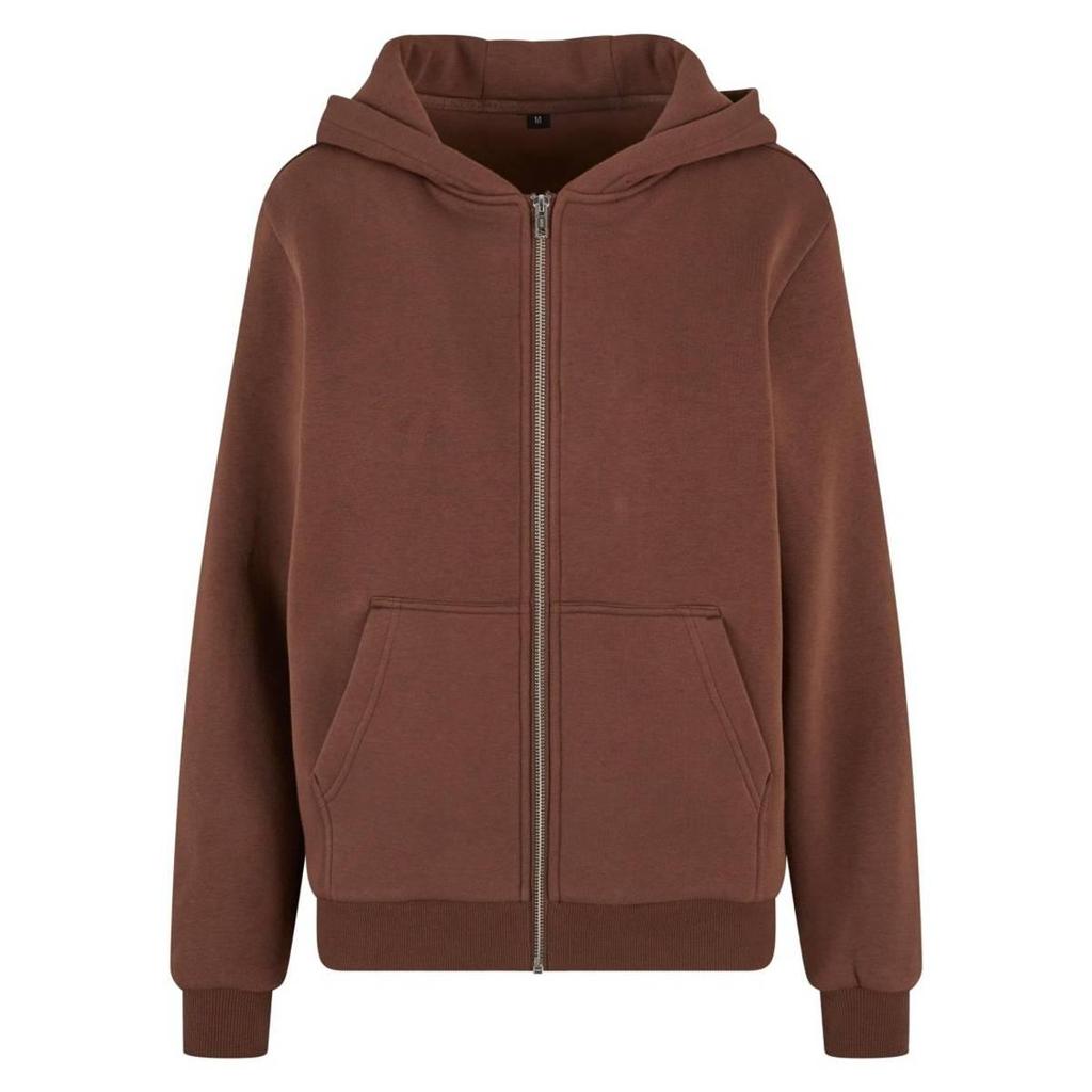 Build Your Brand Womens/Ladies Fluffy Full Zip Hoodie