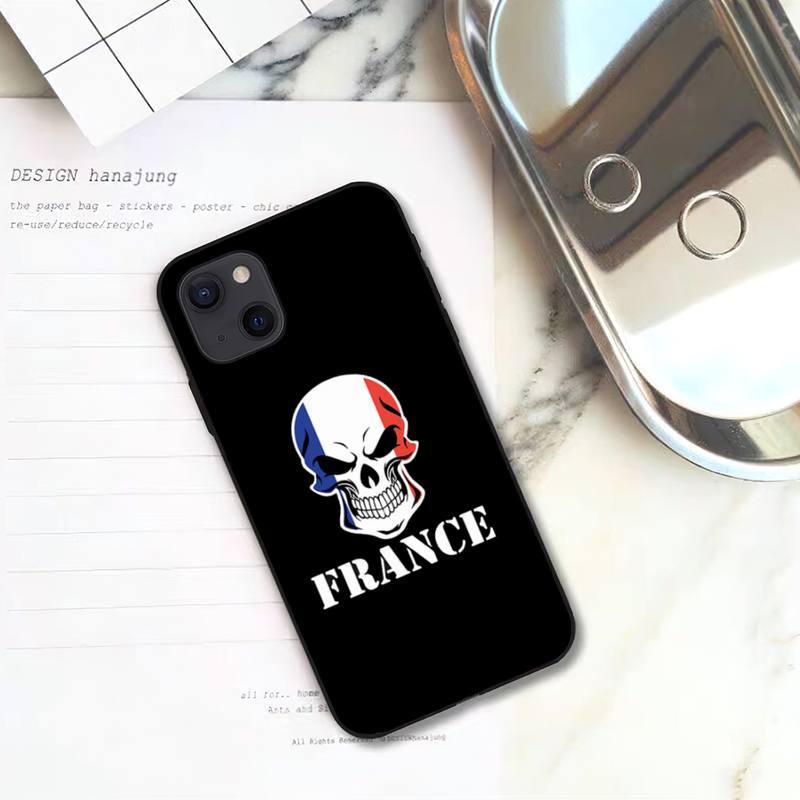 French Flag Phone Case For iPhone 11 12 Mini 13 14 15 Pro XS Max X Plus SE XR Shell