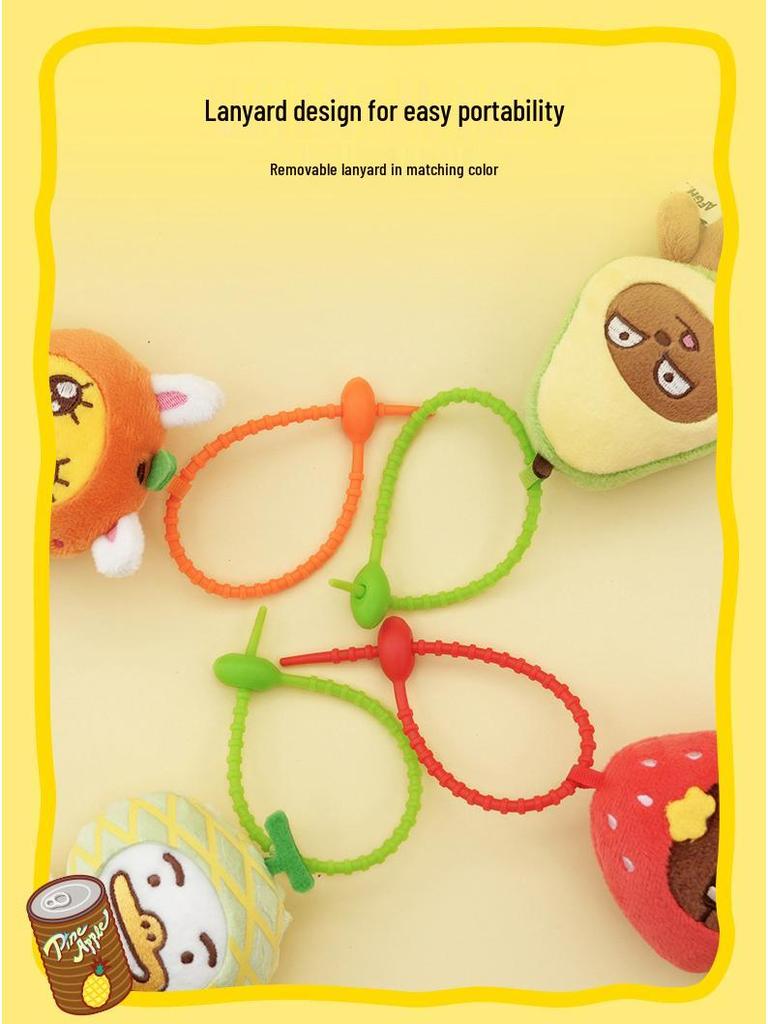 Genuine KAKAO FRIENDS Fruit Plush Doll Keychain Charm
