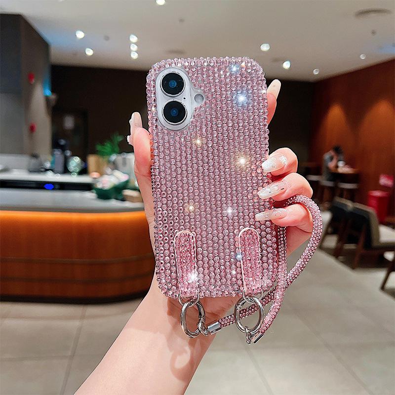 

Rhinestone Mobile Phone Case for Apple 17promax Lanyard for IPhone16pro High-end Ins Luxury 15 Women s Model For iPhone 7/8/SE 2020