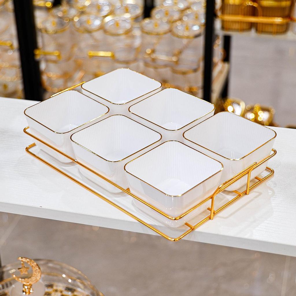 Creative Fruit and Snack Storage Platter with Nut Compartments for Home, Bar, and Living Room