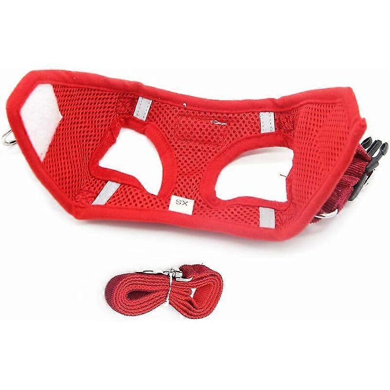 Dww-(XS, Red) Soft Mesh Fabric Training Harness Vest for Dogs, Cats, and Small Animals