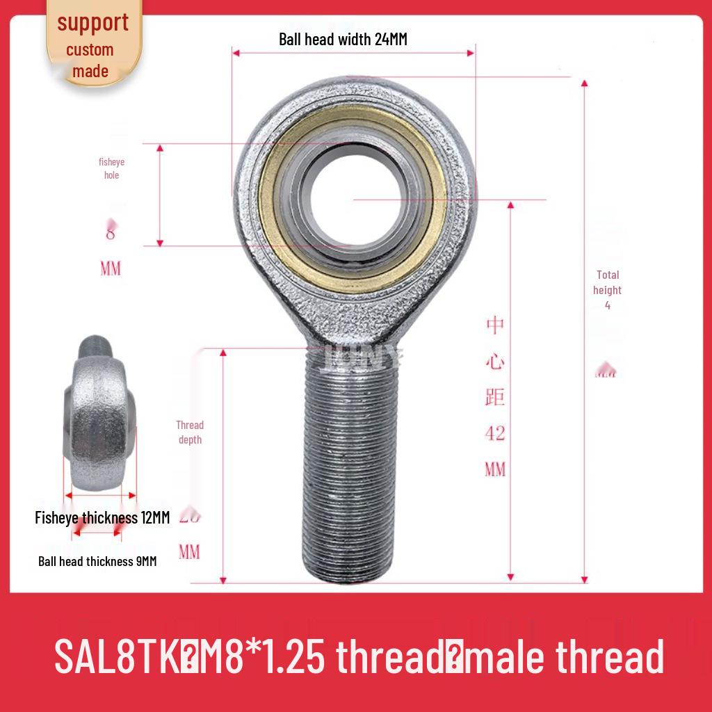 Spherical Plain Bearings: Universal Joint Ball Joint Rod End, Internal SI, External SA, Sizes 5-40