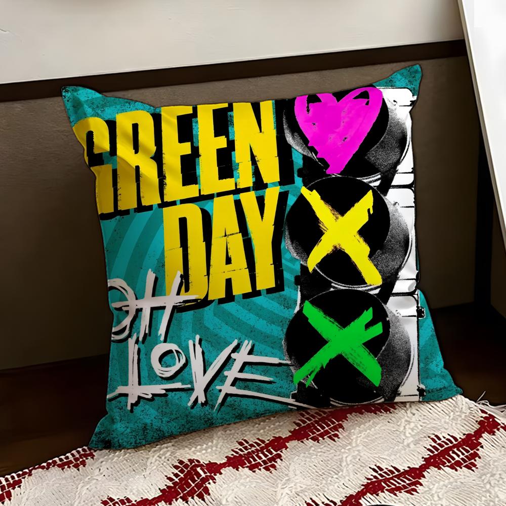 DGreen Day Band Cushion Cover Reversible Soft Durable Pillow Cover Home Car MultiScene Use for Daily Comfort