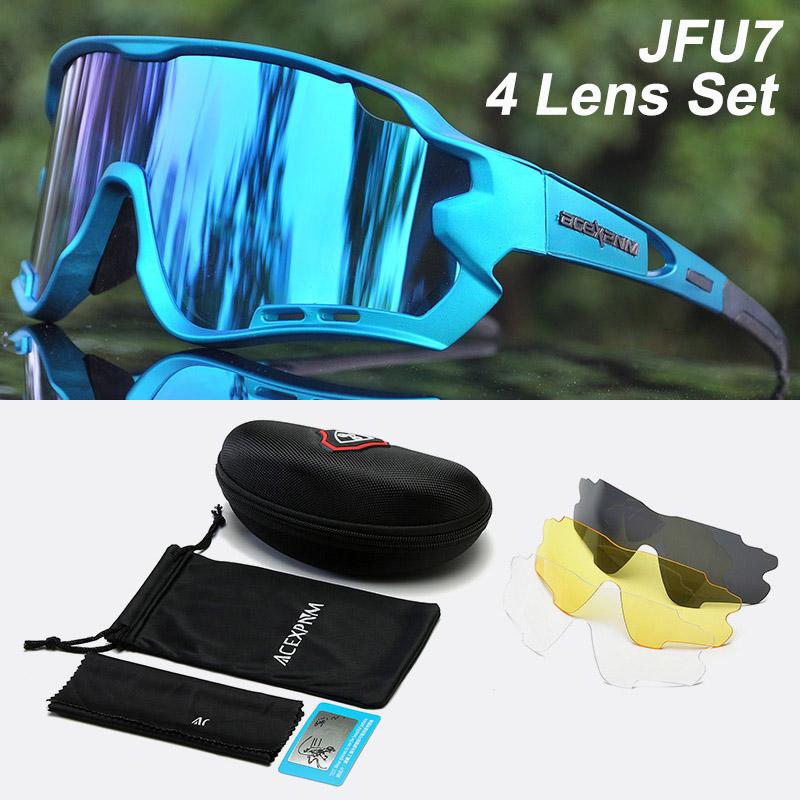ACEXPNM Gepolariseerde Mountainbike Fietsbril Buiten Sport Fietsbril UV400 4 Lenzen Fietsbril Mannen Vrouwen Zonnebril