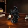Waterproof Halloween Decor Witch Resin Lantern, Gothic Ghoul Terrifying LED Night Light, Ghost Decoration Hell Reaper Spooky Tabletop