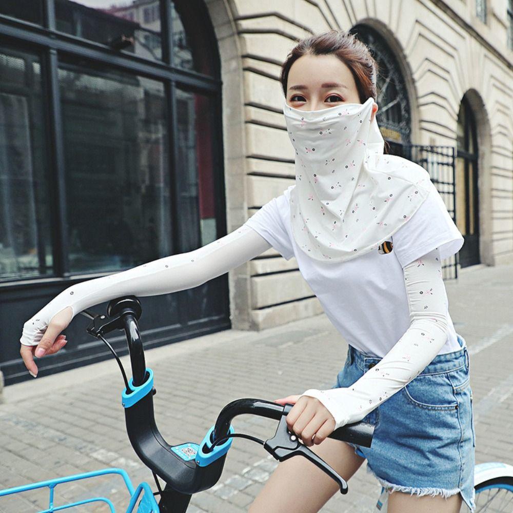 With Neck Flap Sunscreen Face Mask Veil Anti-UV Driving Face Shield Veil  Outdoor