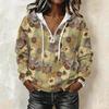 Women's Vintage Print Hoodie Pullover Sweatshirt Long Sleeve with Top