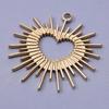 6pcs/Lot Different Heart Pendants For Jewelry Making Supplies 18k Real Gold Plated Stainless Steel Charms Bulk Sun Flower Charm