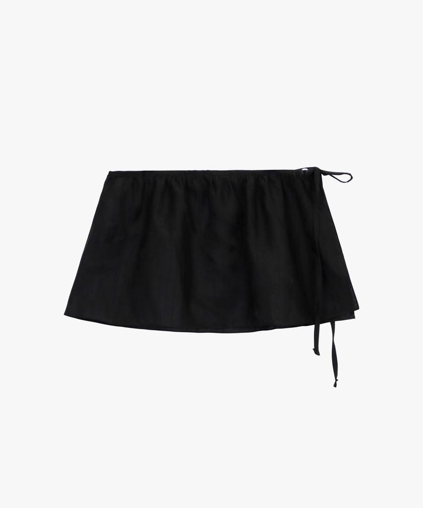 Pink Pineapple Simple Layered Wrap Skirt_Black