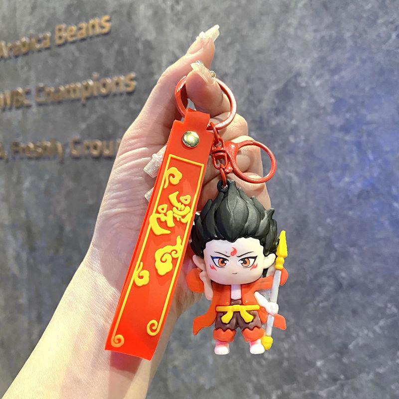 Nezha 2 Devil Child Is Born In The World, Cartoon 3D Three-Dimensional Keychain Pendant Aobing Bag Pendant Small Gift large