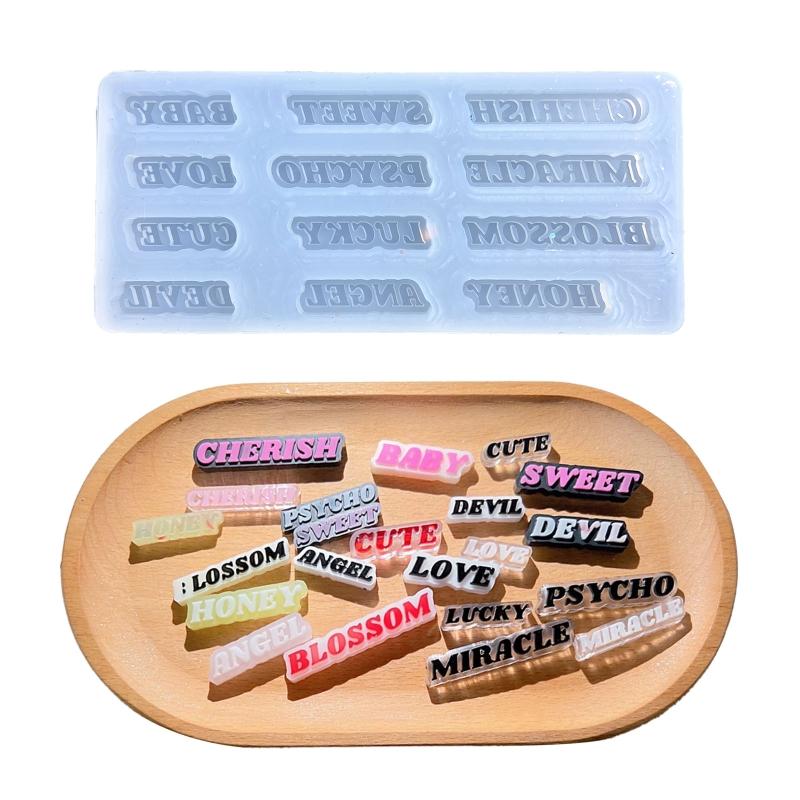 Resin Shaker Filling Mold,Silicone Letter Mold Epoxy Resin Mold Filler Quicksand Casting Filling Mold for Jewelry Making