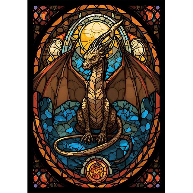 Stained Glass Animal Dragon Bird Shark Prints Poster Canvas Painting Modern Wall Art Pictures For Living Room Bedroom Home Decor
