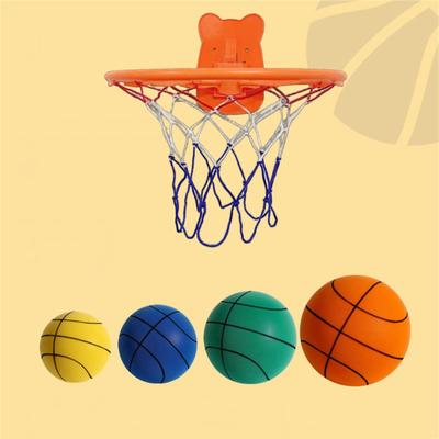 Size 5 Basketball Flocking Silent Basketball Sports PU Elastic Racket Ball No Residue Indoor Training Silent Ball
