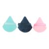 12Pcs Triangle Velvet Powder Puffs Mini Finger Puffs Washable Blend Cosmetic Accessories For Girls Women