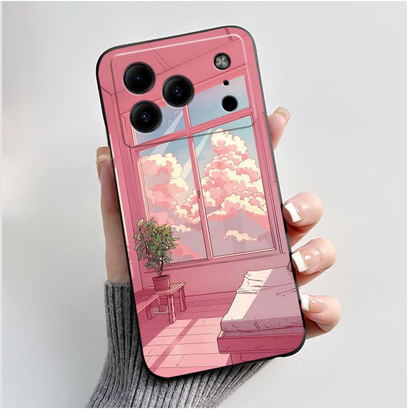 Para Carcasa Doogee Note56 Para Funda de Teléfono Doogee Note 56 Estética Lujo Lindo Genial Niño Niñas Negro Mate Silicona Suave Cubierta Trasera