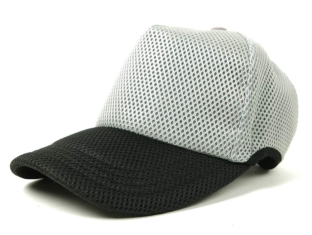 Round Processing Large Size Hat Plain Round Mesh Cap Light Size Adjustment [Big Watch] Men's CPMG-16R Gray/Black