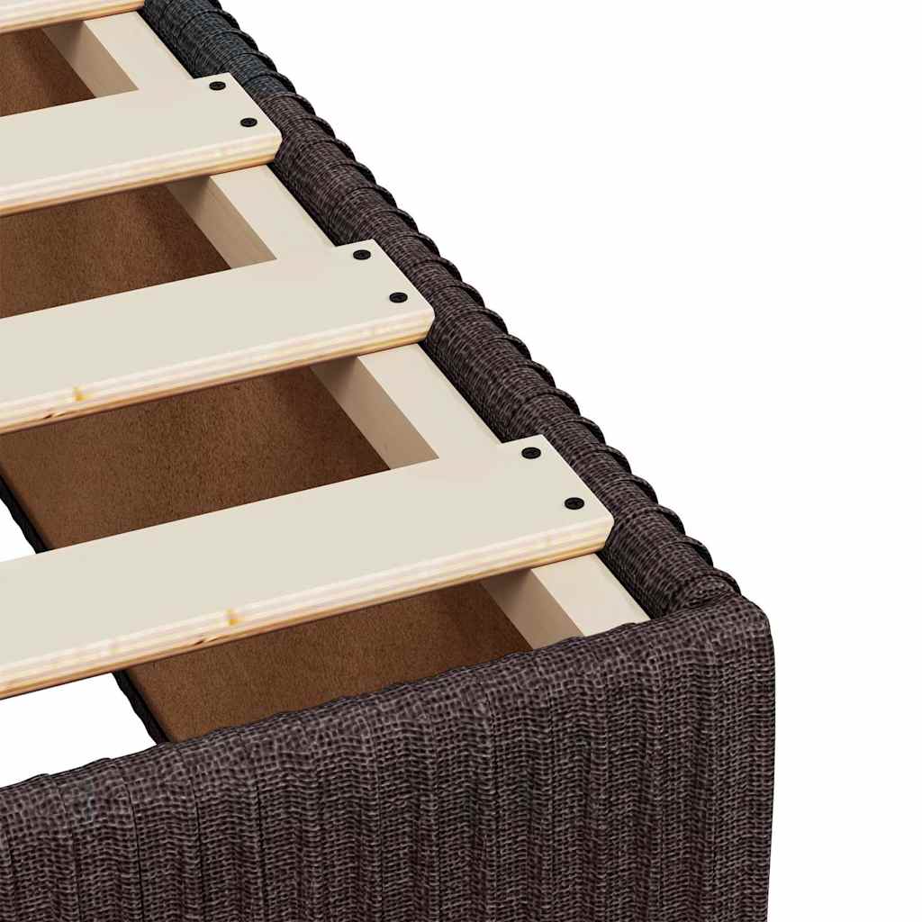 Bed Frame without Mattress Dark Brown 200x200 cm Fabric