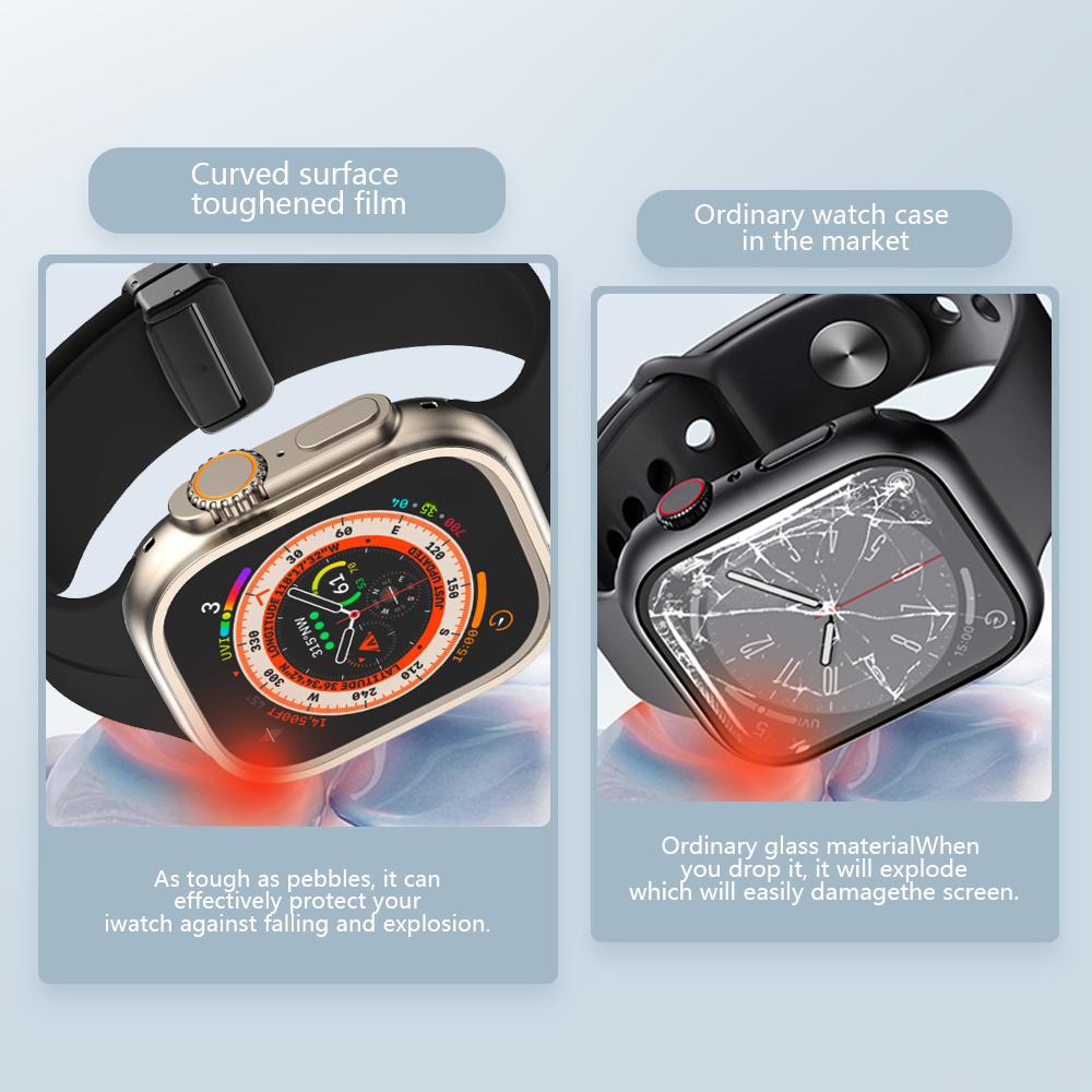 Skärmskyddsfodral för Apple Watch 11 / 10 42mm 46 44 45 40 41mm Hård PC Stötfångare iwatch 11 10 9 8 7 6 5 4 Byt till Ultra3