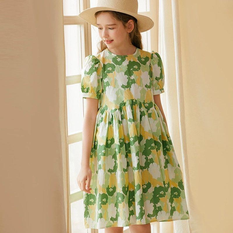 

Fashionable Printed Dress for Girls, Summer Sweet Floral Princess Dress for Children 150