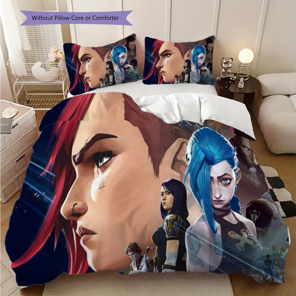 Fantasy Warriors Unite Three-piece set (1 * duvet cover + 2 * pillowcase, without core) 2D Flat Bedding set Duvet cover and pillowcase