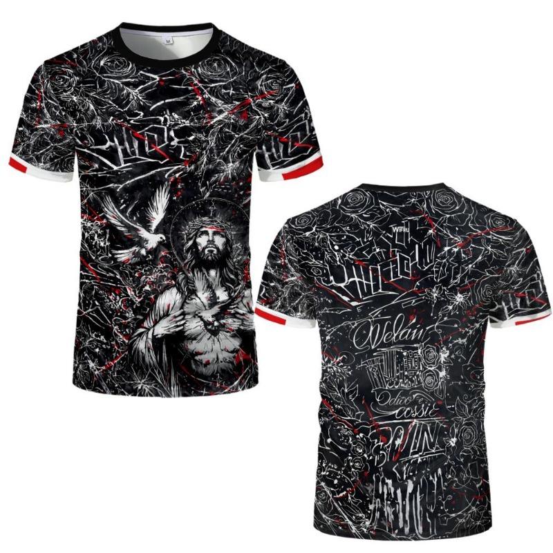 Men Oversized t-shirt for Men Short Sleeve Comics Spider Cosplay T-Shirt Superhero Elastic Fitness Sportwear Men's clothing