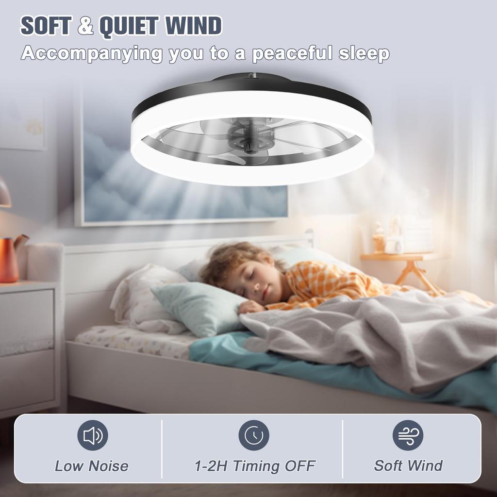 IRALAN Modern LED ceiling fan with light silent motor with remote control Ceiling lamps for room kitchen Living room lights