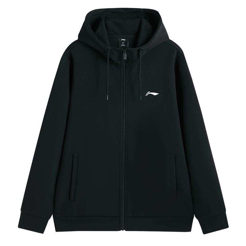 Li Ning Badminton Series Minimalist Hooded Cardigan Casual Comfortable Versatile Sweatshirt Unisex Sweatshirt AWDVJ51-1