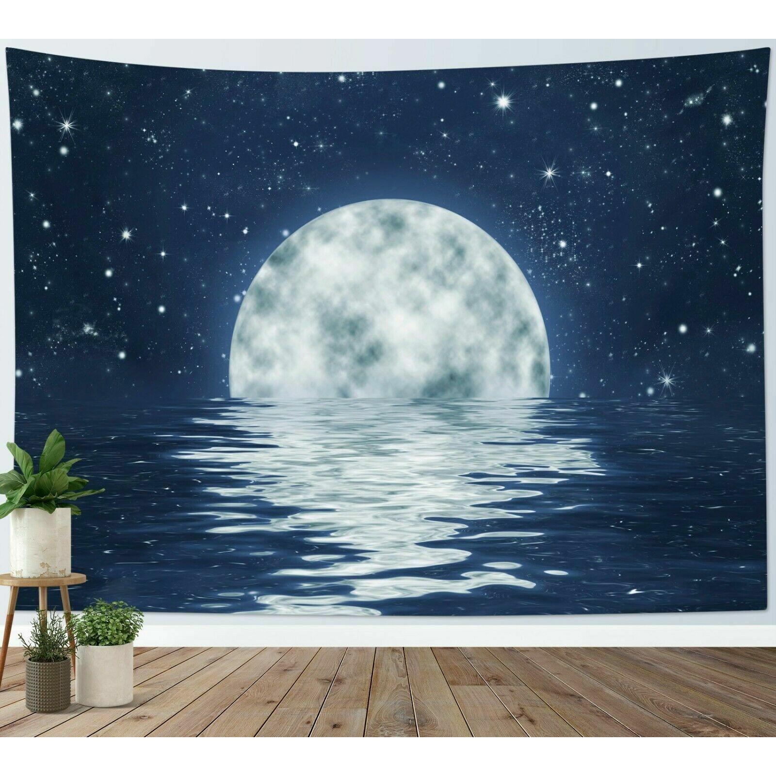 Tapestry Blue Ocean Starry Sky Full 75x100