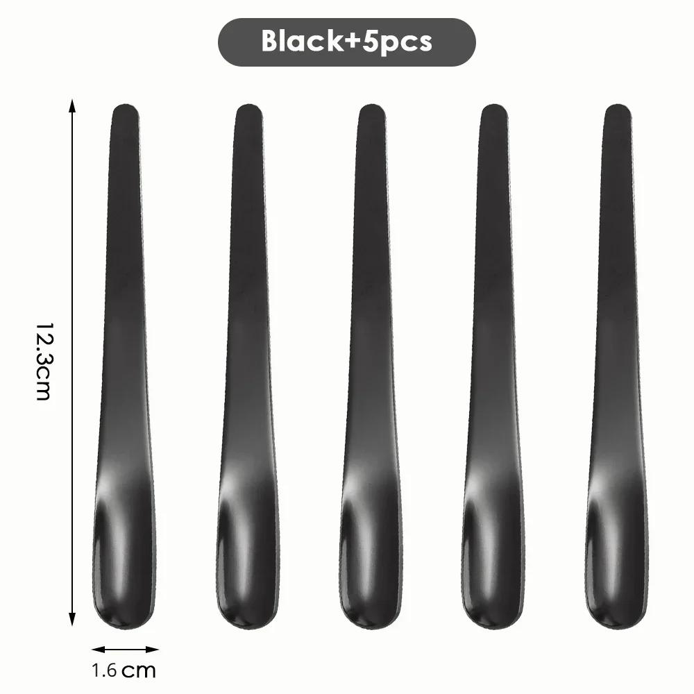 5PCS Coffee Spoon Stainless Steel Flat Spoon For Dessert Small Coffee Scoop Mixer Stirring Bar  Kitchen Tableware Spoon