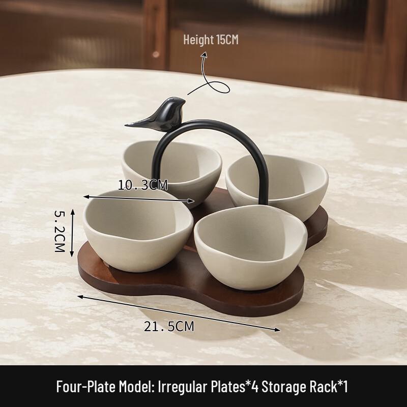 ZISIZ Rustic Ceramic Divided Serving Plate