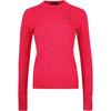 Polo Logo Pullover Round Neck Long Sleeve Knit Sweater Women Sweater Red 211570012-119