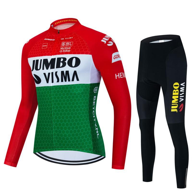 JumboVima Long-sleeved Cycling Suit Set Men Women Outdoor Mountain Biking Road Sportswear