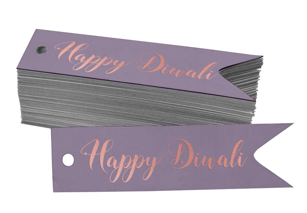 Inkdotpot Pack Of 100 Happy Diwali Favor Paper Tags Craft Real Gold Foil Hang