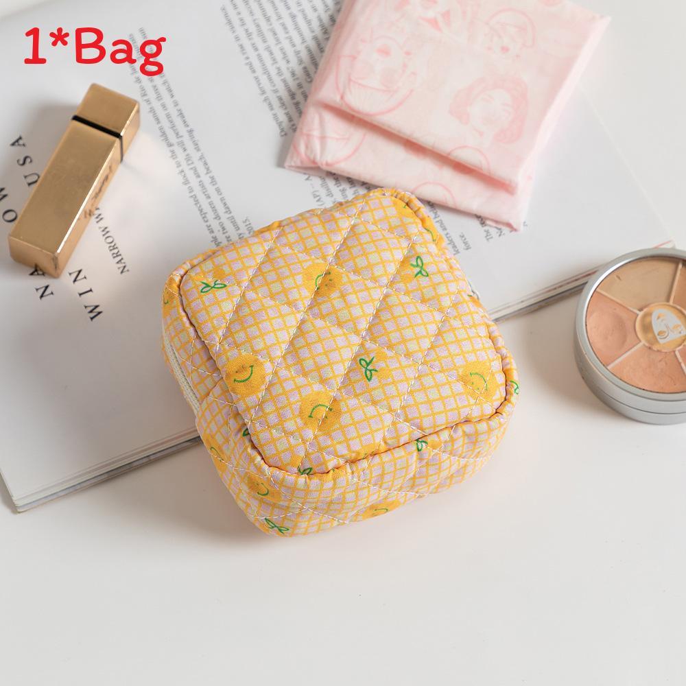 Floral Polyester Breathable Sanitary Pad Storage Bag For Girls Travel And Daily Use