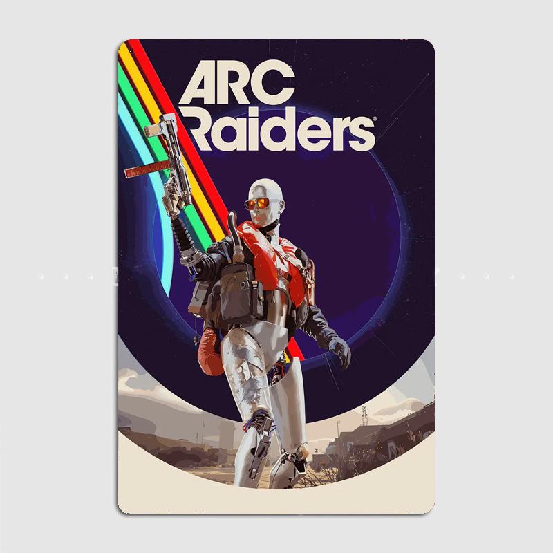 Poster Gioco Arc Raiders Segno Vintage Garage Camera da Letto Personalizzata Decorazione Murale Stanza Poster Decorativi per la Casa Poster Metallico Decorazione Interna
