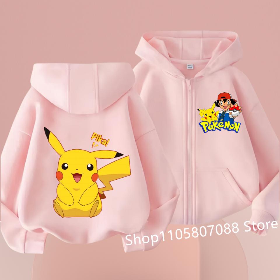 Boys Girls Fashion Streetwear Kids Zip Up Hoodie Jacket Japanese Anime Printed Zipper Sweatshirt Casual Coat