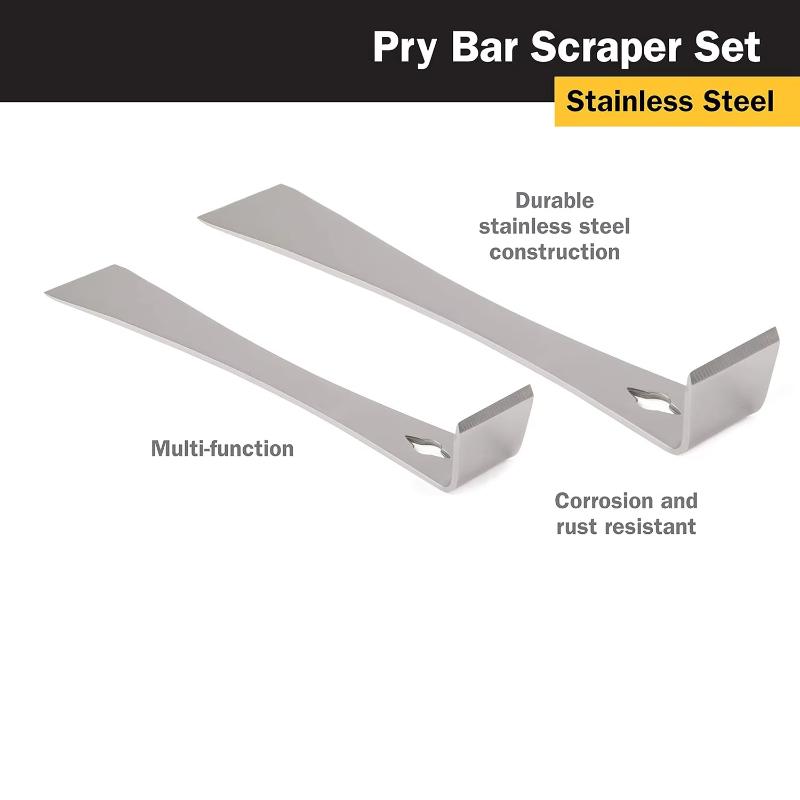 Stainless Steel Pry Bar Scraper, 10 Inch Long, Pry Tool, Scraper and Pry Bar, Metal Pry Tool, Flat Pry Bar, Long Scraper