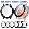 PC+Tempered Protective Case Full Coverage Shockproof Screen Protector Anti-Scratch Cover Shell for Huawei Watch GT Runner 2