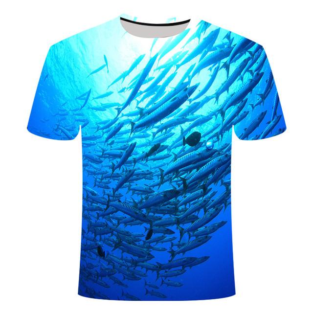 Men Fisherman Joke T-shirt Funny Birthday Gifts Present For Father T-Shirt 3D Tuna Fish Printed T-Shirt Tops