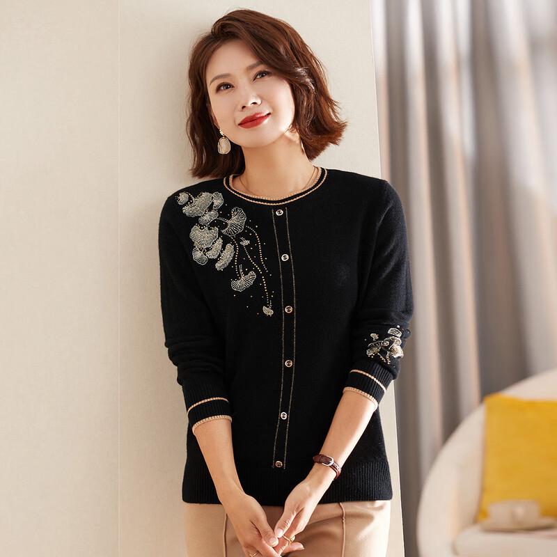 

Jianhu Women s 100% Pure Wool Round Neck Sweater L