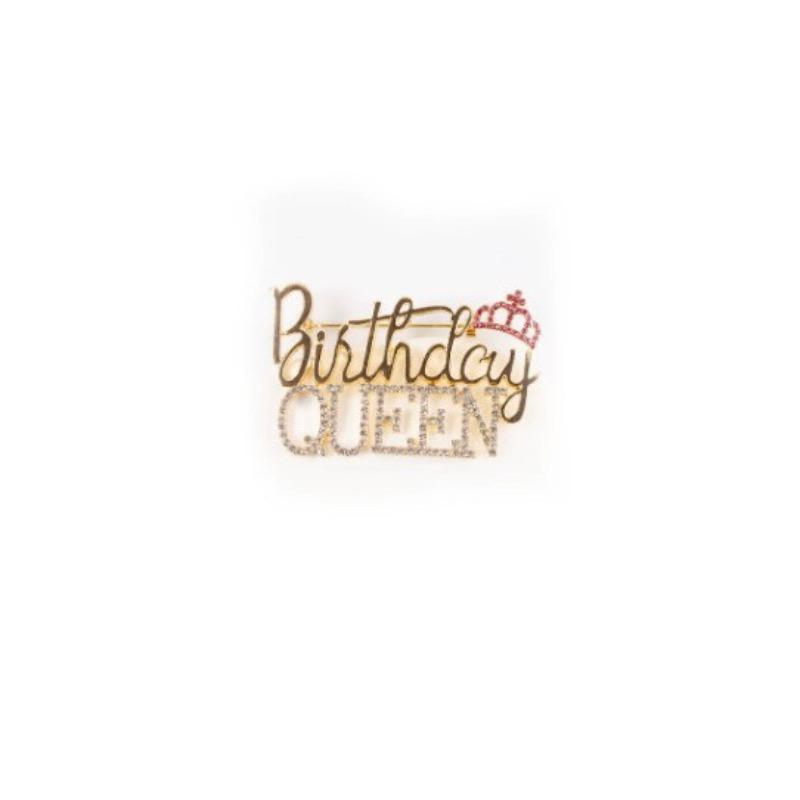 Elegant Queen Crown Brooch Pins Sparkling Rhinestone Lapel Pin Birthday Party Celebrations Women's Fashion Accessories