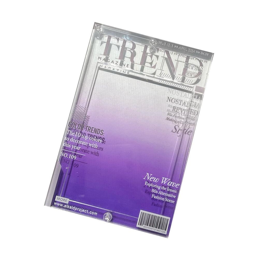 Trendy Magazine Style 3-inch Photo Frame with Bead Chain Photo Card Holder Card Display  Keychain
